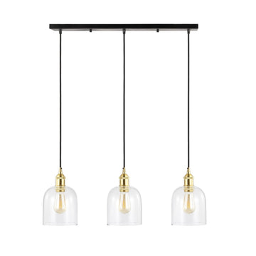 Cooper 25.5" Farmhouse Contemporary Glass Linear LED Pendant - JONATHAN Y